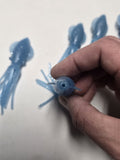 Fishing Lure B2 Stlye Squid Body 4" in /10 cm Octopus BLUE Glow Fluke Jig 10 Pc3