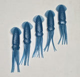 Fishing Squid Bulb Teaser Skirt 5" in / 13 cm Octopus Blue Glow Fluke Jig 10 Pc0