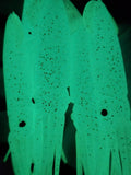 Fishing Squid Bulb Teaser Skirt 5" in / 13 cm Octopus Blue Glow Fluke Jig 10 Pc10