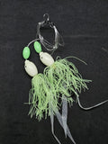HiLo Floating Glow Silicone Skirts 30 lb Fishing Rig 2 Hooks Teasers Fluke 6/03