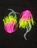 Fishing Silicone Skirt Hole in one style with glow tails 4" / 10 cm 500 bulk lot