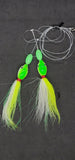 HiLo Floating Bucktails 30 lb Fishing Rig 2 Hooks Bait  Teasers Fluke Sea Bass0
