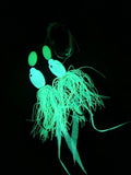 HiLo Floating Glow Silicone Skirts 30 lb Fishing Rig 2 Hooks Teasers Fluke 6/00