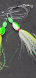 HiLo Floating Bucktails 30 lb Fishing Rig 2 Hooks Bait  Teasers Fluke Sea Bass1