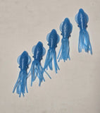 Fishing Lure B2 Stlye Squid Body 4" in /10 cm Octopus BLUE Glow Fluke Jig 10 Pc0