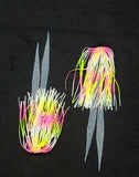 Fishing Silicone Skirt Hole in one style with glow tails 4" / 10 cm 500 bulk lot