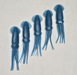 Fishing Squid Bulb Teaser Skirt 5" in / 13 cm Octopus Blue Glow Fluke Jig 10 Pc