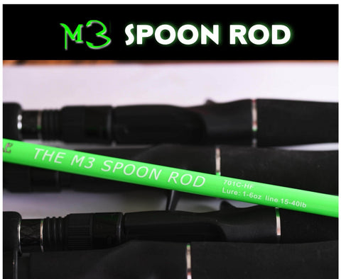 7' Fishing Rod 16 oz Carbon MH Fast Action Graphite M3 Spoon Rod Casting Strong