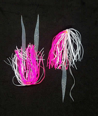 Fishing Silicone Skirt Hole in one style with glow tails 4" / 10 cm 500 bulk lot