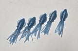 Fishing Lure B2 Stlye Squid Body 4" in /10 cm Octopus BLUE Glow Fluke Jig 10 Pc2