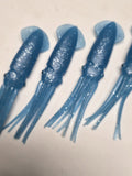 Fishing Squid Bulb Teaser Skirt 5" in / 13 cm Octopus Blue Glow Fluke Jig 10 Pc
