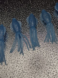 Fishing Lure B2 Stlye Squid Body 4" in /10 cm Octopus BLUE Glow Fluke Jig 10 Pc7