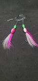 HiLo Floating Bucktails 30 lb Fishing Rig 2 Hooks Bait  Teasers Fluke Sea Bass1