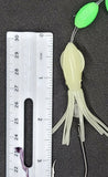 HiLo 30 lb Fishing Rig 2 Hooks Bait 2.5" GLOW B2 Squid Teasers Fluke Sea Bass4