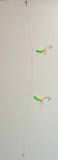 HiLo 30 lb Fishing Rig 2 Hooks Bait 2.5" GLOW B2 Squid Teasers Fluke Sea Bass5