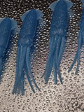 Fishing Squid Bulb Teaser Skirt 5" in / 13 cm Octopus Blue Glow Fluke Jig 10 Pc6