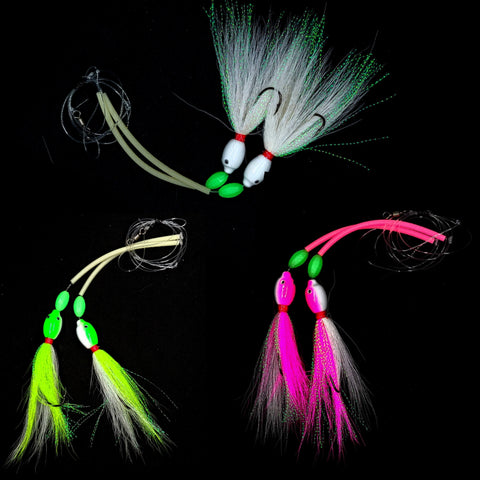 Hi-Lo Floating Bucktails with 4" Chaffing Tubes