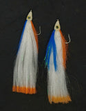 2 Fishing Teasers 5/0 Hooks Flies Fluke Flounder Striper Sea Bass Bait Rig Lure