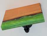 Epoxy Resin Wood Custom 2 Shelves an 1 Toilet Paper Holder Green Shelf Wall Art