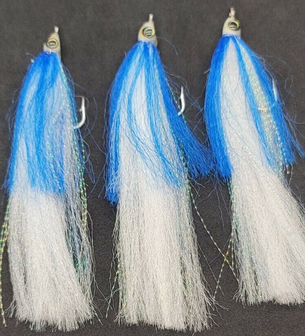 3 Fishing Teasers 5/0 Hooks Flies Fluke Flounder Striper Sea Bass Bait Rig Lure