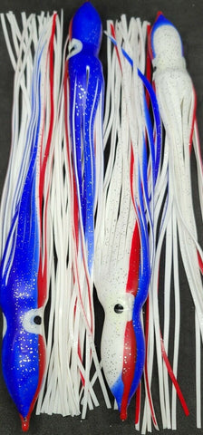 Squid Skirt 12in Fishing Lure 4 PACK Hoochies Bait Saltwater Soft Lure FREE SHIP