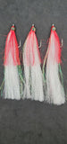 3 Fishing Teasers 2/0 Hooks Flies Fluke Flounder Striper Sea Bass Bait Rig Lure