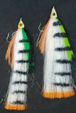 2 Fishing Teasers 5/0 Hooks Flies Fluke Flounder Striper Sea Bass Bait Rig Lure