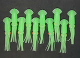 Fishing Squid Bulb Teaser Skirt 5" in / 13 cm Octopus Soft Glow Fluke Jig 10 Pc