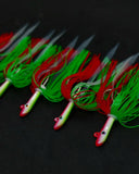 3 Tsunami Stlye Glass Minnow Silicone Skirt Teaser Lure Jig Bottom Fishing Glow