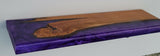 Epoxy Shelf w/ Hangers Sapphire Purple Pour With Wood Live Edge Wall Steam Punk