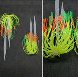 Hi-Lo Bottom Fishing Rig Double Silicone Skirt Teaser Glow Bead Hook Fluke Bass