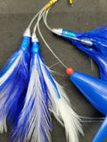 Tuna Lure Feather Daisy Chain with Bird - Purple Lure Plus Bag Trolling Wahoo