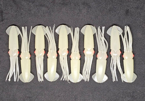 Fishing Lure B2 Squid Soft Body 3" in /8cm Hi-lo Octopus Glow Fluke Jig 10 Pack