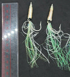 3 Fishing Squimp Teaser 5/0 Hook Flies Fluke Sea Bass Bait Rig Lure Squid Shrimp