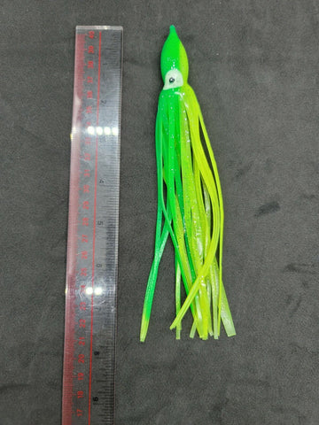 Hoochie Squid Fishing Tackle Green 7.5" 19cm Trolling Terminal Tackle TunaMarlin