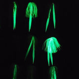 100 Silicone Fishing Skirt 4" in/ 10 cm Glow Tail Fishing Lure Rig Teaser Tackle