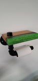 New Hot Floating River Shelf TP Holder Epoxy Resin Live Edge Steampunk Handmade