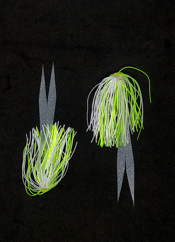 Silicone Fishing Skirt 4"in/10 cm Glow Tails Fishing Lure Teaser Micro Tackle DY