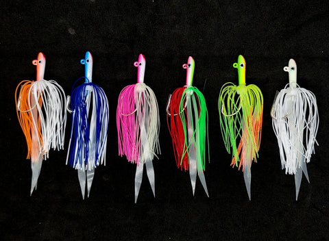 5 PLUS 1 Free Fishing Teaser Glass Minnow Style Silicone Skirt Lure Jig 6 Total