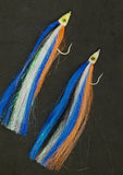 2 Fishing Teasers 5/0 Hooks Flies Fluke Flounder Striper Sea Bass Bait Rig Lure