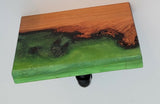 Epoxy Resin Wood Custom 2 Shelves an 1 Toilet Paper Holder Green Shelf Wall Art