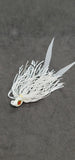 Fishing Teaser Flies Tackle Saltwater 3/8 6/0 Mustad Hook Silicone Skirt 4 White