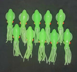 Fishing Lure B2 Stlye Squid Body 4" in /10 cm Octopus Soft Glow Fluke Jig 10 Pc