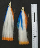 2 Fishing Teasers 5/0 Hooks Flies Fluke Flounder Striper Sea Bass Bait Rig Lure