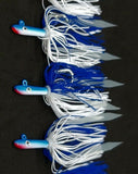 3 Tsunami Stlye Glass Minnow Silicone Skirt Teaser Lure Jig Bottom Fishing Glow