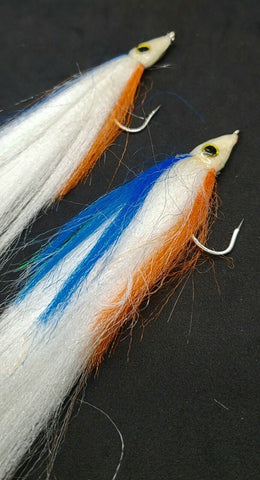 2 Fishing Teasers 5/0 Hooks Flies Fluke Flounder Striper Sea Bass Bait Rig Lure