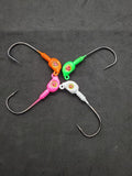 Fishing Teaser Flies Tackle Saltwater 3/8  6/0 Mustad Hook Silicone Skirt 4 Pack