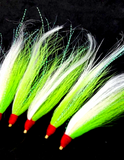 Fishing Bucktail Hair Teaser Slide Tube Fluke Bass Rig Jig 5 or 25 Pack