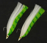 2 Fishing Teasers 5/0 Hooks Flies Fluke Flounder Striper Sea Bass Bait Rig Lure