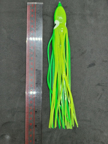 Hoochie Squid Fishing Tackle Green 9in/23cm Trolling Terminal Tackle Tuna Marlin